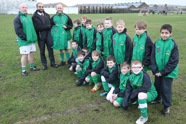 King Cross Shamrock under-10s football team celebrate new sponsorship.