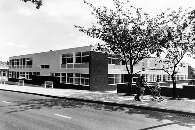 The newly-built Bramley Middle School on Hough Lane pictured in July 1972.