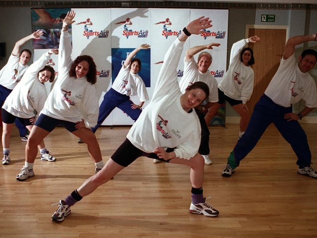 Members of the Village Hotel Leisure Club Sport Aid Foundation were taking part in an aerobathon to help raise money for the charity.