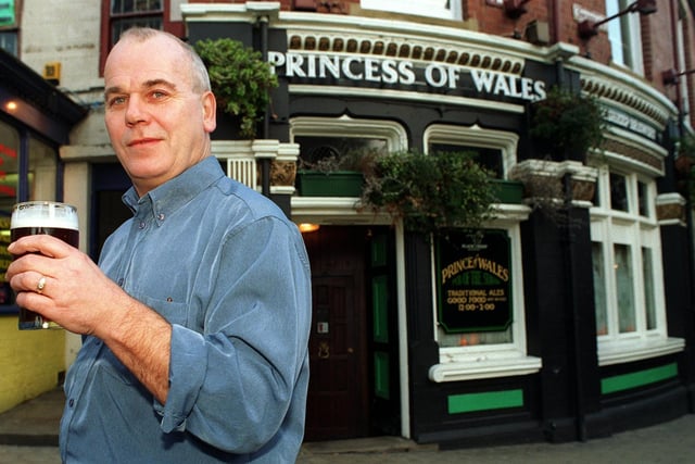 This is landlord Paul Clarkson who changed the name of his Leeds city centre pub at Mill Hill from Prince to Princess of Wales after the death of Diana.