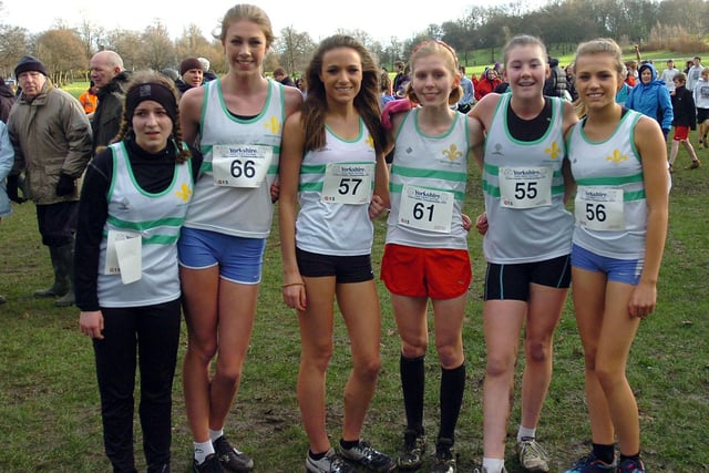 Wakefield Harriers' U15s team in the Yorkshire Cross Country Championships. Picture: Ken Mann
