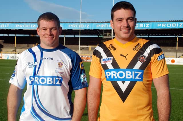 Featherstone Rovers' Stuart Dickens and Castleford Tigers' Grant Millington were featured pictured together in the January 12, 2012 edition of the Pontefract & Castleford Express following the announcement that Probiz were sponsoring the shirts of both teams.