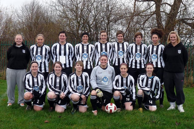 Castleford White Rose's Premier side for 2011-12 was featured in the paper as they beat Sheffield United Junior Blades 2-1. Pictured are: Back row, Leigh Lapidge, Serina Dewer, Donna Corner, Aimi Beresford, Molly Ward, Danielle Sidebottom, Tina Jenkins, Lizzie Tester, Sarah Williamson. Front row, Kim Bridges, Sarah Cairns, Jenny Clark, Abi Doherty, Kriss Greenwood, Sarah Leonard.