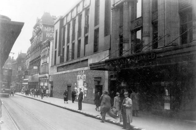 Marks and Spencer on Briggate pictured in June 1942. The new store was completed by 1940, but was then requisitioned by the Ministry of Works. It was finally opened in 1951.
