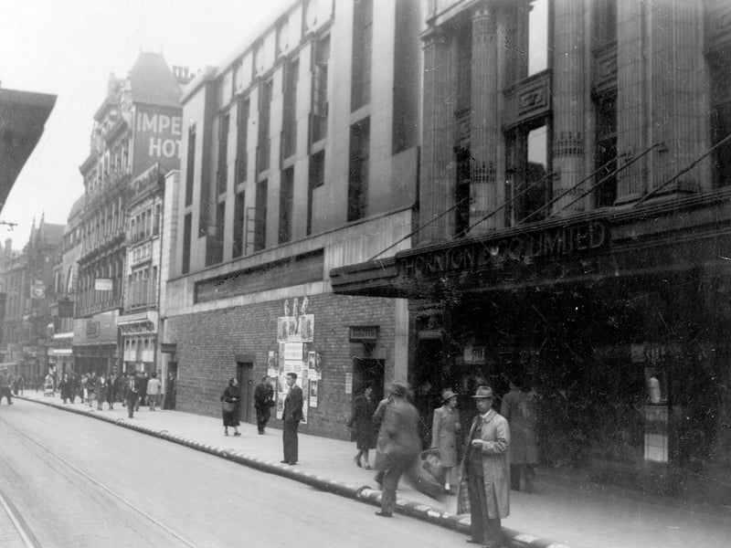 Marks and Spencer on Briggate pictured in June 1942. The new store was completed by 1940, but was then requisitioned by the Ministry of Works. It was finally opened in 1951.