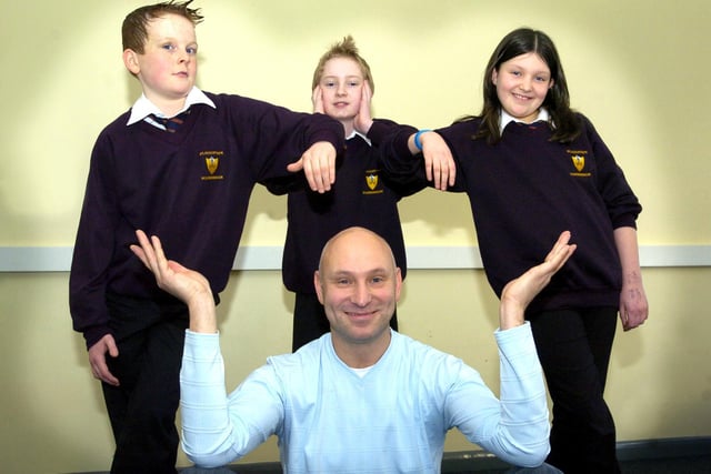 St Augustine's School hosts a Christian mime artist who takes a workshop with the students.