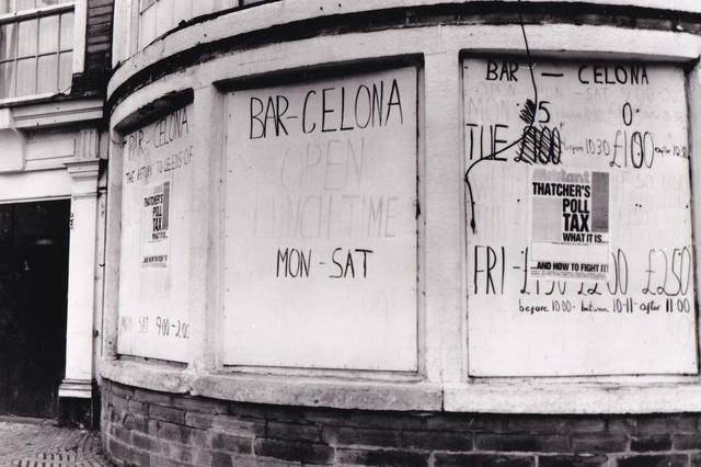 Bar-Celona on Bridge Road in Kirkstall became a popular haunt in the 1980s. The 18th century Grade II listed building has previously been the Star and Garter pub. Pictured in November 1989.