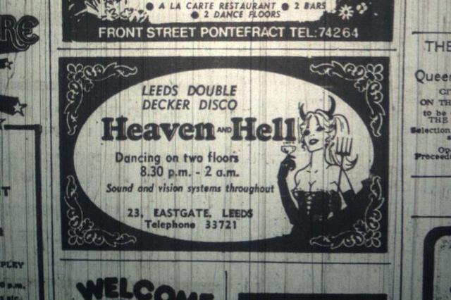 Heaven and Hell on Eastgate was one of Leeds’ first nightclubs to embrace the ‘dual dance floor’ concept and, by the late 1970s, had become well-known as a punk and alternative venue.