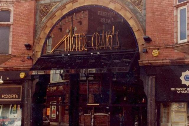 Located on New Briggate, Mister Craig's was an attempt to bring some London sophistication to the city circa 1992.