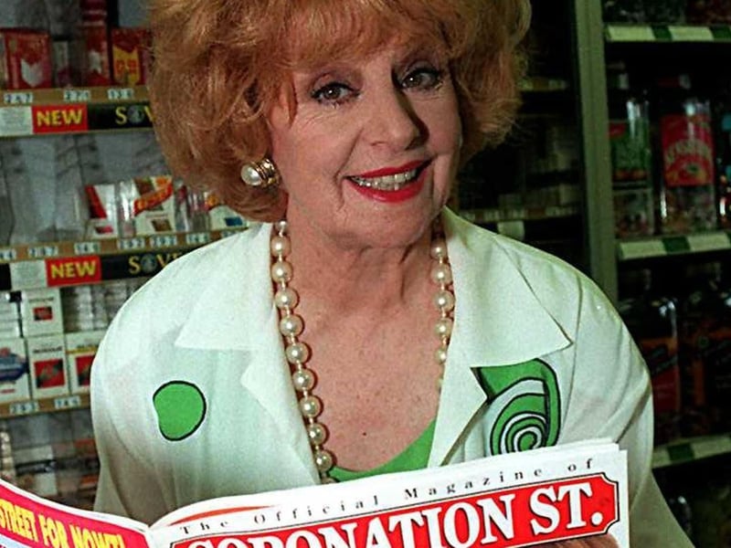 August 1996 and actress Barbara Knox, better known as Rita Sullivan in Coronation Street, visited Hearfields newsagents in Headingley.