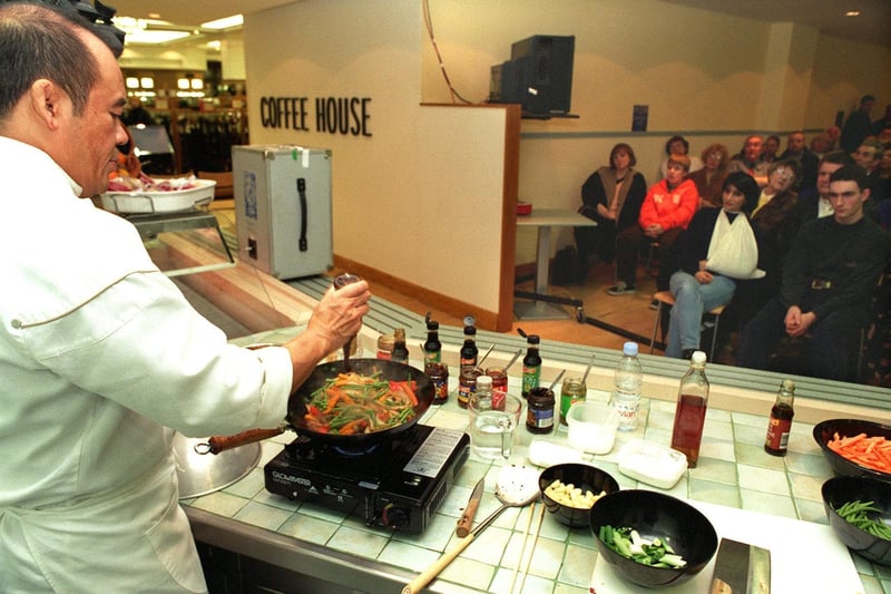 Chef Ken Hom cooked up a storm when he visited the Allders store in Leeds city centre in January 1998.