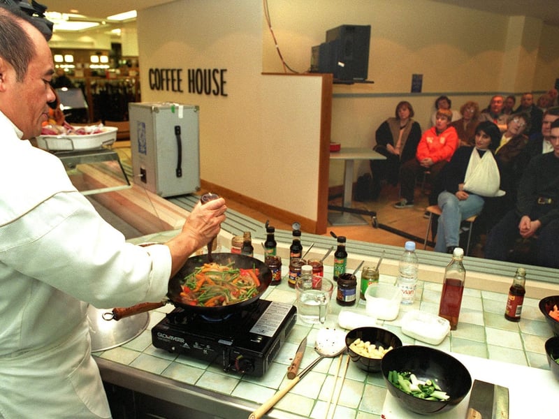 Chef Ken Hom cooked up a storm when he visited the Allders store in Leeds city centre in January 1998.