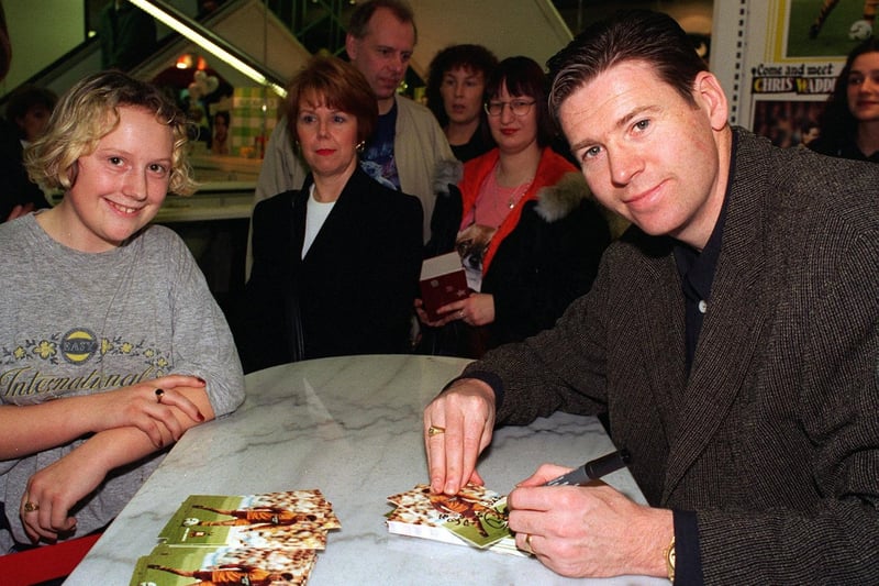 Footballer (and pop star) Chris Waddle was in Leeds to open a new sports department at Allders on The Headrow in March 1997.