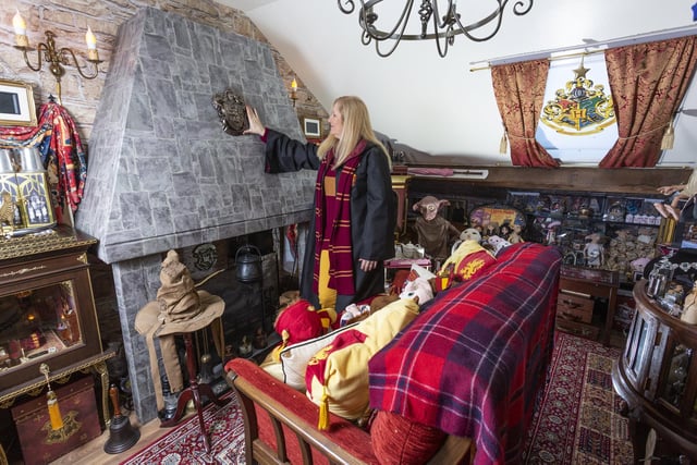 In her attic, Janice also has a purpose-built fireplace, similar to the one found in the Gryffindor common room.