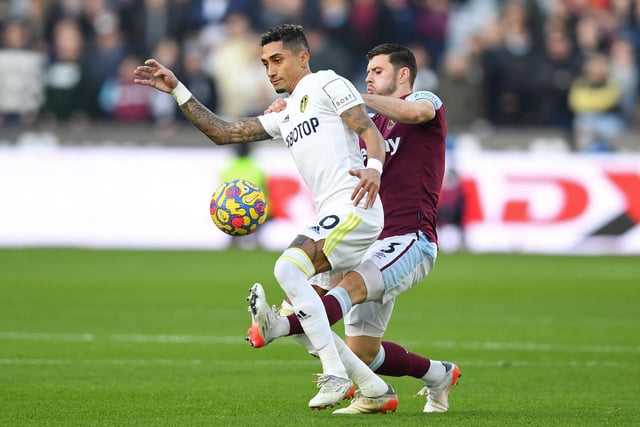 9 - Dangerous when he got the ball. West Ham really struggled to contain him when he was running with it. His pass for Harrison was pure class.
Photo by DANIEL LEAL/AFP via Getty Images.