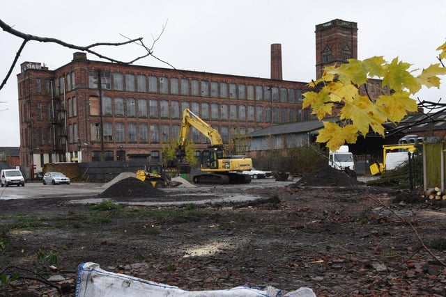 More trees have been cut down on land at Eckersley Mill, Wigan, next to Swan Meadow Road, Wigan - December 2020.