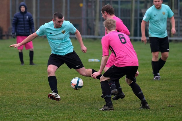 Action from Cayton Corinthians 2 Eastfield United 2
