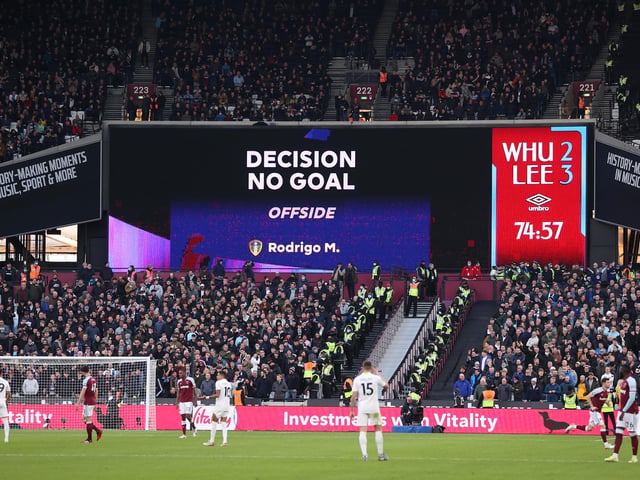 Mateusz Klich's goal is chalked off by VAR.