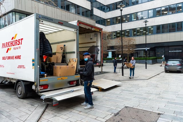 Sunday's heavy security and Police presence was replaced by removal men as the city centre was returned to its regular state. Picture: James Hardisty.