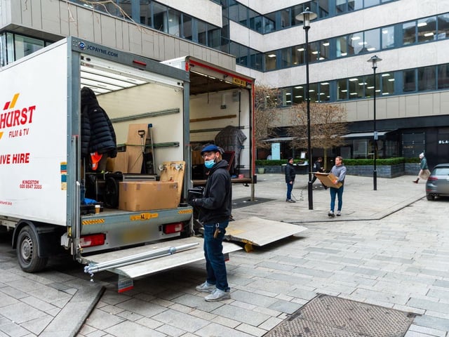 Sunday's heavy security and Police presence was replaced by removal men as the city centre was returned to its regular state. Picture: James Hardisty.