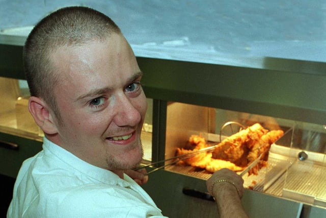 Bryans fish restaurant offered an academic training qualification in frying fish and chips in October 1997. Pictured is the restaurant's first trainee Michael Hall.