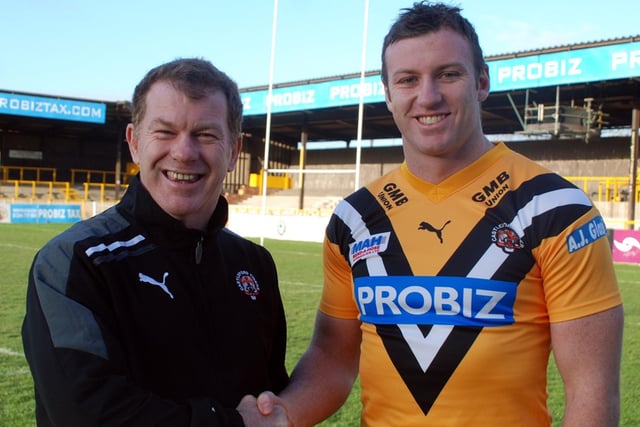 We featured news that Castleford Tigers had signed Australian James Grehan on a one-year deal. Here is pictured with then head coach Ian Millward, but for both it was to turn out to be a disappointing season ahead.