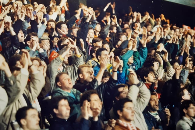 Massive support from fans on February 27 1990 at the game against QPR. It was a wearying 600 mile, 11 hour round-trip to  Loftus Road in London - a lonely place when the side you idolise end up losing 3-0