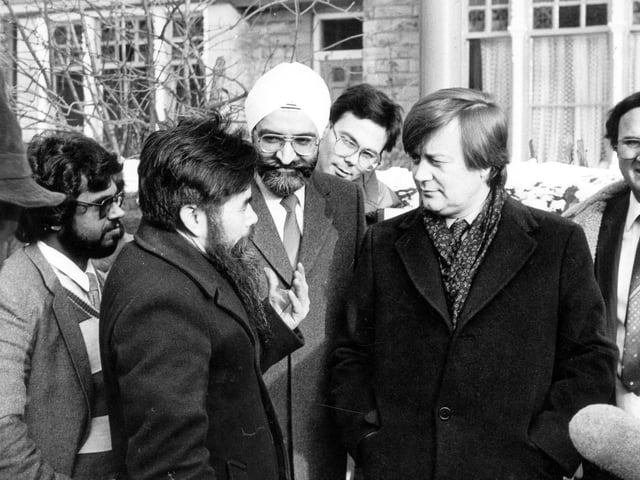 Minister for Employment Kenneth Clarke meets local Chapeltown residents in October 1986 . With high levels of unemployment the suburb had been chosen as one of eight Task Force areas throughout the country in a scheme aimed at creating jobs.