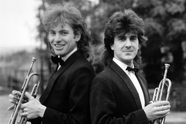 These two Leeds men were blowing their own trumpets in a musical partnership in September 1986 which could soon be expanding to the US. Former Household Cavalry trumpeters Richard Winckles (right) and Charles Faulkner, both from Headingley, set up in business performing fanfares at special occasions.
