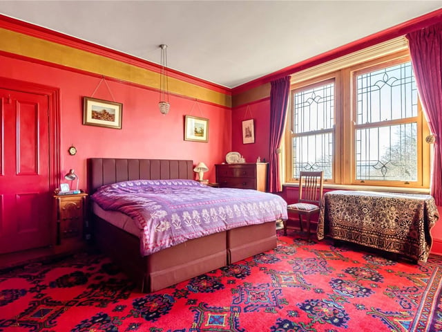 There are five bedrooms in the property. The front bedroom has amazing views of the Abbey.