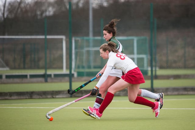 Robyn Fawkes controls the ball in Halifax thirds' clash with Leeds University.