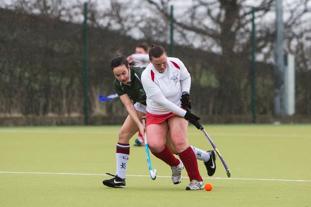 Nicola Boulton on the attack during Halifax thirds' clash with Leeds University.