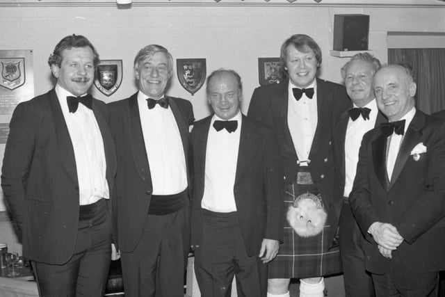 Tributes to Bill Beaumont's vintage career flowed like the wine at the annual dinner of his club, Fylde. The dinner was the first social event which the record-breaking England captain had attended since announcing his retirement and Fylde members and guests gave him a standing ovation. Pictured: A kilted Gordon Brown teams up again with Lions colleague Bill Beaumont (far left)