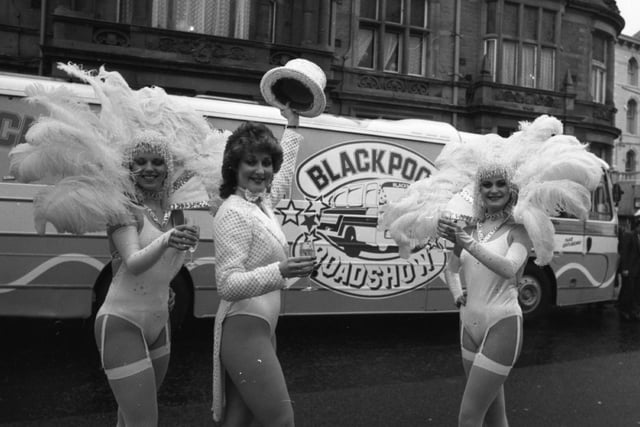 The Blackpool Belle - a customised mobile exhibition coach - was officially launched to mark the start of an £18,000 promotion drive to attract holidaymakers to the resort. Singer Jo Ronell and dancers provided entertainment during the launch
