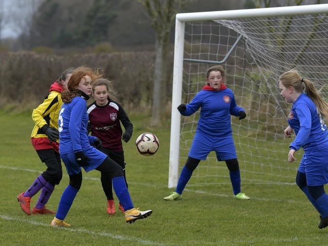 Scarborough Ladies Under-12s 1 Fulford Under-12s 4 in City of York Girls League Cup
Photo by Richard Ponter
