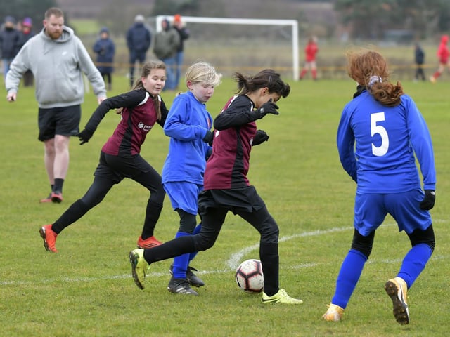 Scarborough Ladies Under-12s 1 Fulford Under-12s 4 in City of York Girls League Cup
Photo by Richard Ponter
