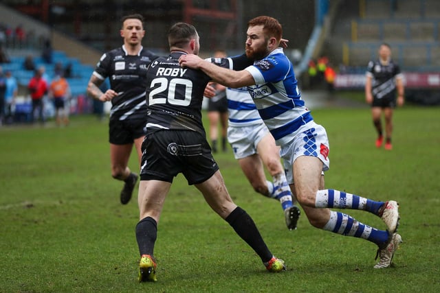 Action from Halifax Panthers' 9-8 home loss to Widnes Vikings. Picture: Simon Hall