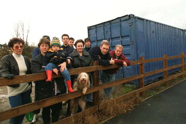 Residents of Parkland View were campaigning for the removal of a 20ft blue container which had been near their homes for two years.