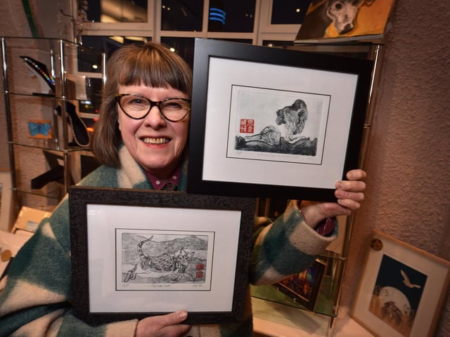 Born in Scarborough, Sue Willmington now lives near Whitby. She studied fine art at Maidstone College of Art and theatre design at the Motley Theatre Design School.

Sue has worked as a designer for 43 years and works mainly in opera. She also displays etchings – a skill she has developed through lockdown – at the shop.