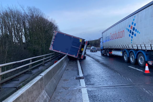 The overturned lorries led to closures and delays on the M1. Thankfully, there were no serious injuries, National Highways said.