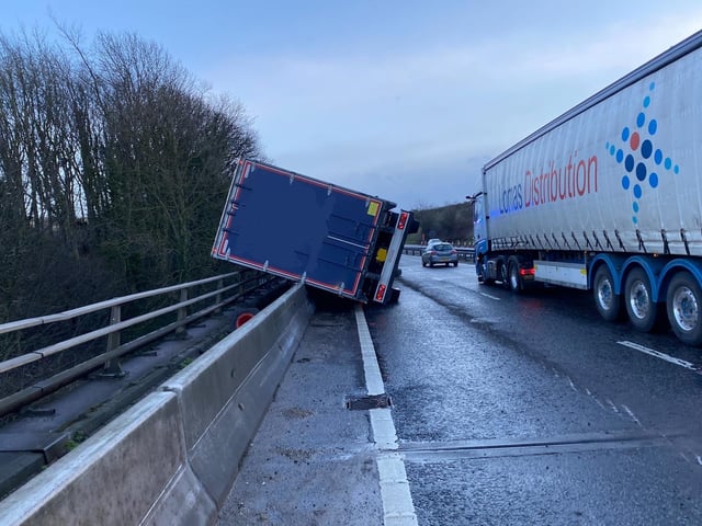 The overturned lorries led to closures and delays on the M1. Thankfully, there were no serious injuries, National Highways said.