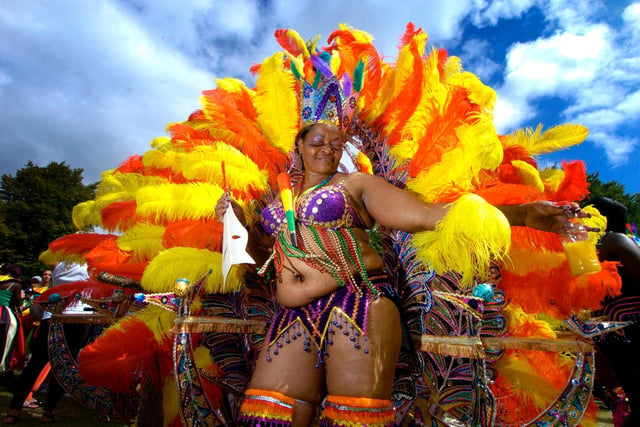 Leeds West Indian Carnival, pictured is carnival dancer Grace Daley (Date: 30 August 2010).