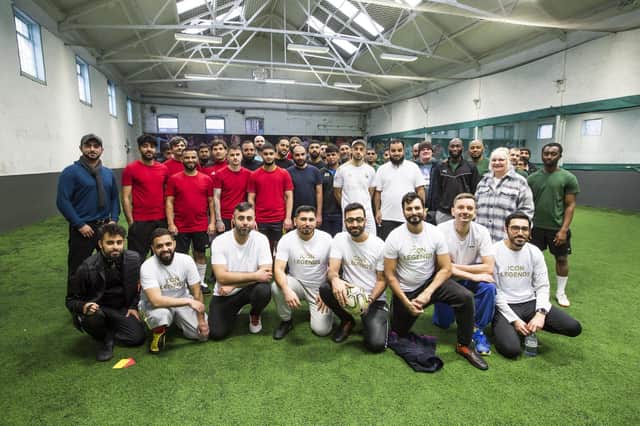The tournament took place at, Kick Off, Dewsbury, and was organised by Imran Rafiq (front with ball).