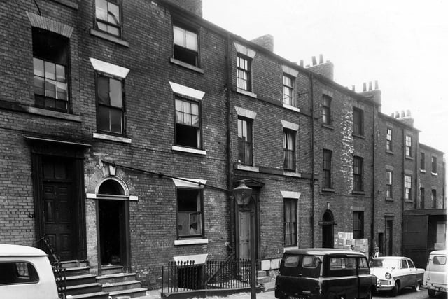 Large terraced properties on St Alban Street in Leeds city centre pictured in September 1959. By the late 1970s these buildings were replaced with the Leeds Register Office for births, deaths and marriages which opened in 1979.