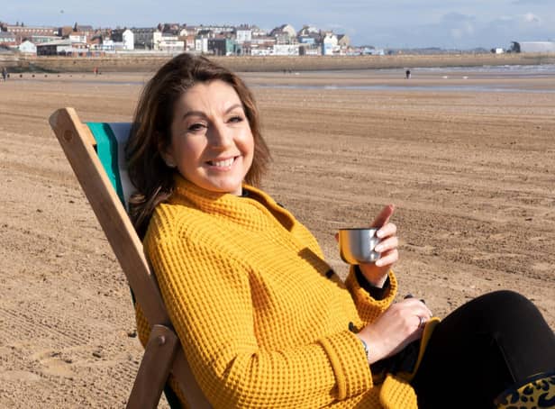 Jane McDonald on Bridlington beach in the third episode of My Yorkshire on Channel 5 on Sunday March 6 at 9pm