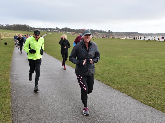 The athletes take on Sewerby parkrun