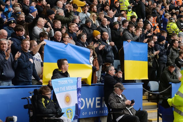 Fans show unity with Ukraine.