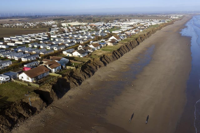 Taken in 2020, this photo from Skipsea then showed the perilous position some properties found themselves in as the sea threatens to swallow them up. Owen Humphreys/PA Wire