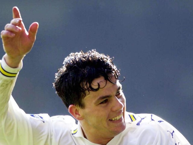 Ian Harte celebrates after putting Leeds United ahead from the penalty spot.