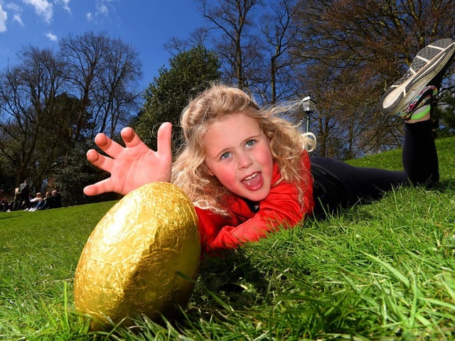 The unofficial Easter egg rolling at Avenham Park, Preston